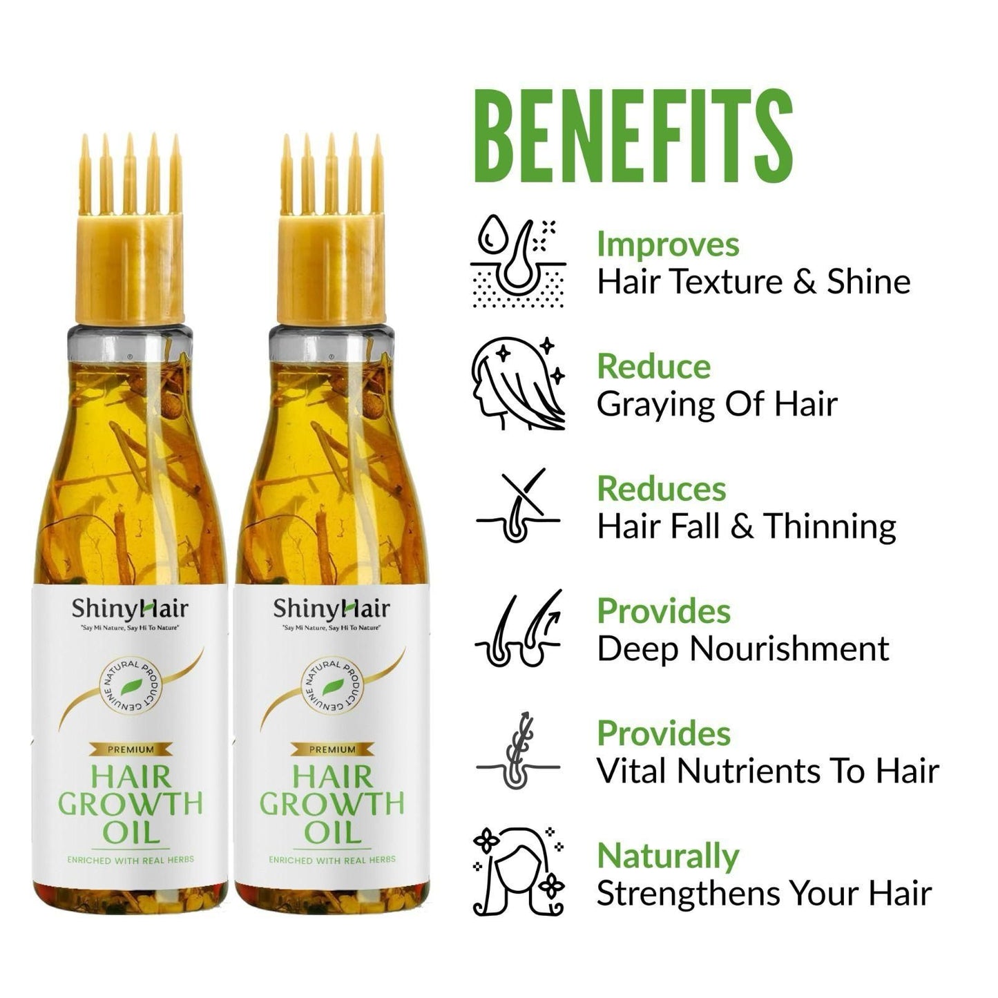ShinyHair Growth Oil Enriched With Real Herbs ( BUY 1 GET 1 FREE )