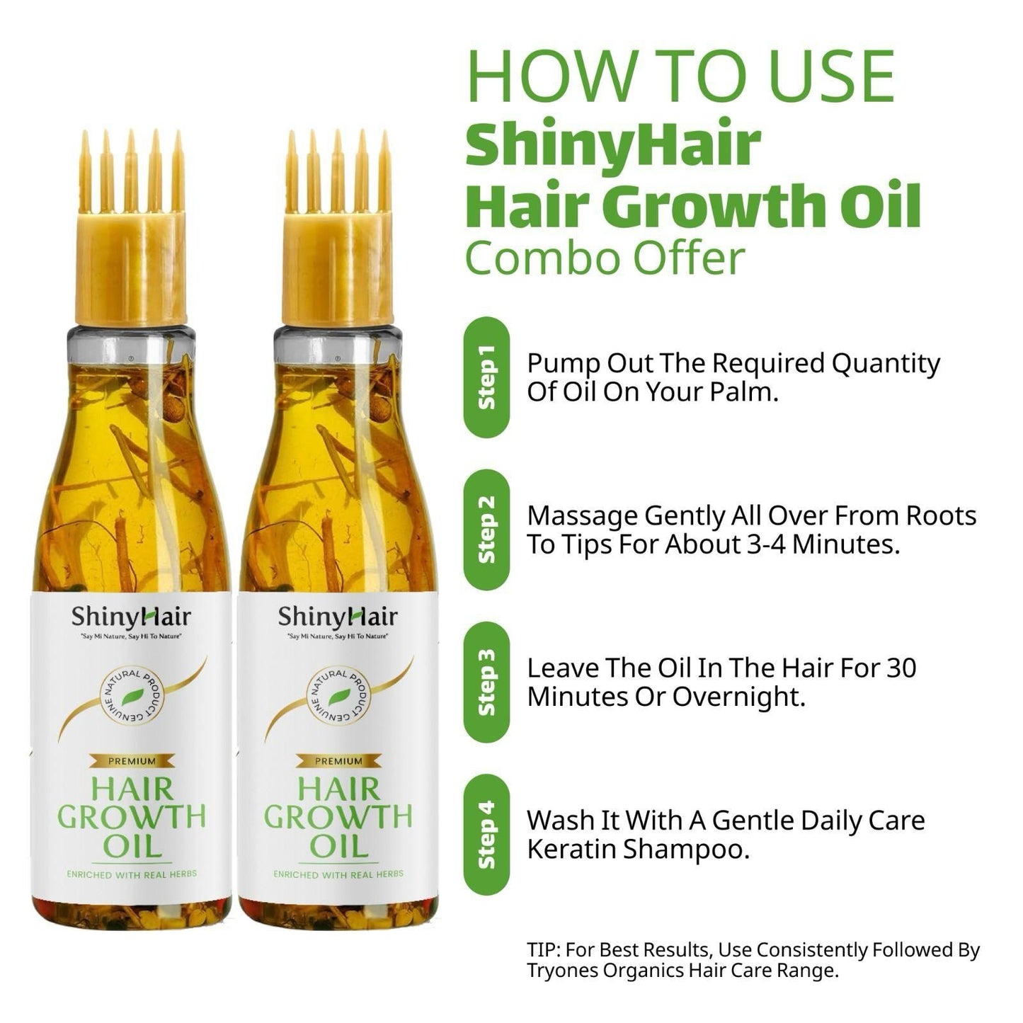 ShinyHair Growth Oil Enriched With Real Herbs ( BUY 1 GET 1 FREE )