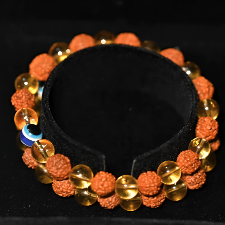 Rudraksha & Citrine Bracelet | The Key to Success & Happiness | BUY 1 GET 1 FREE